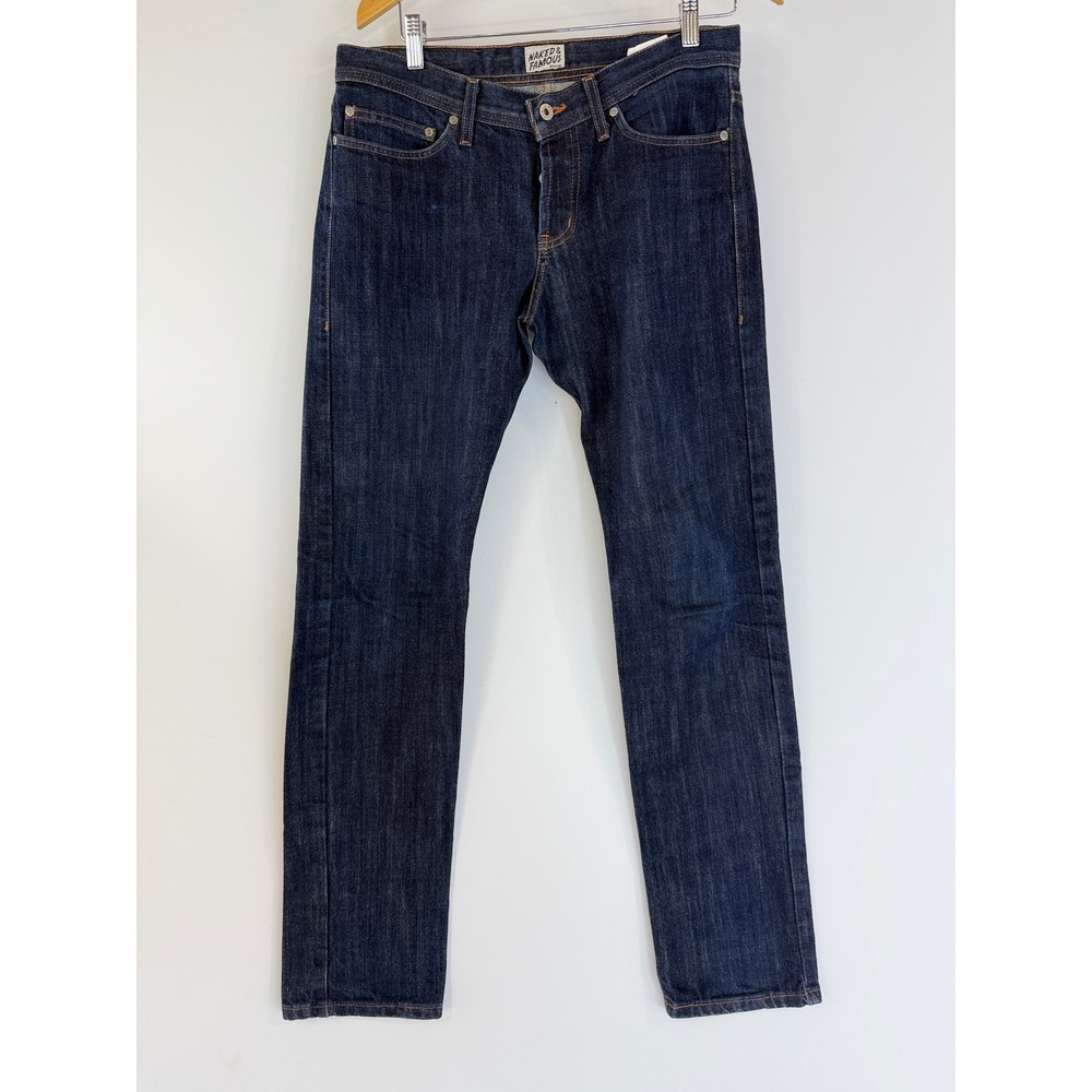 Naked & Famous Weird Guy Jeans Men 33 Indigo Cotton Slub Raw Denim 016773